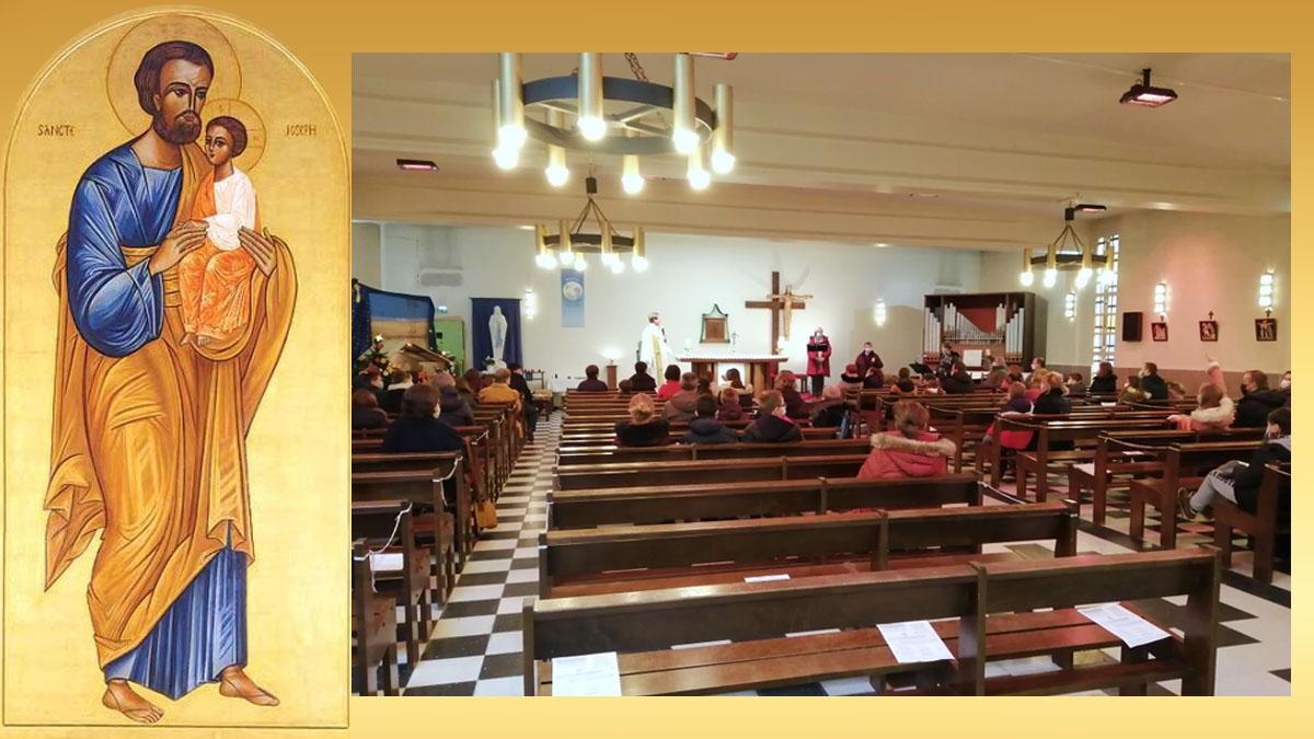 Les enfants du caté célèbrent St Joseph à l'église de Saint-Léonard