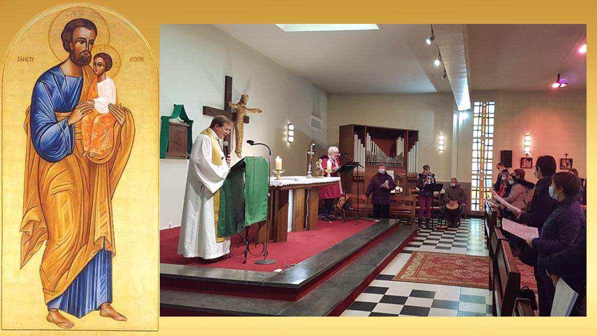 Les enfants du caté célèbrent St Joseph à l'église de Saint-Léonard