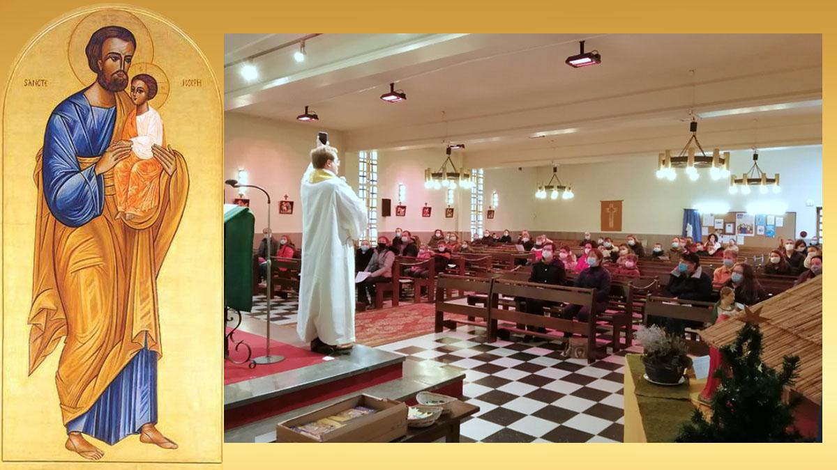 Les enfants du caté célèbrent St Joseph à l'église de Saint-Léonard